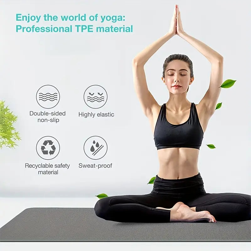 Thick Non-Slip Rubber Yoga Mat – 72 x 24 in