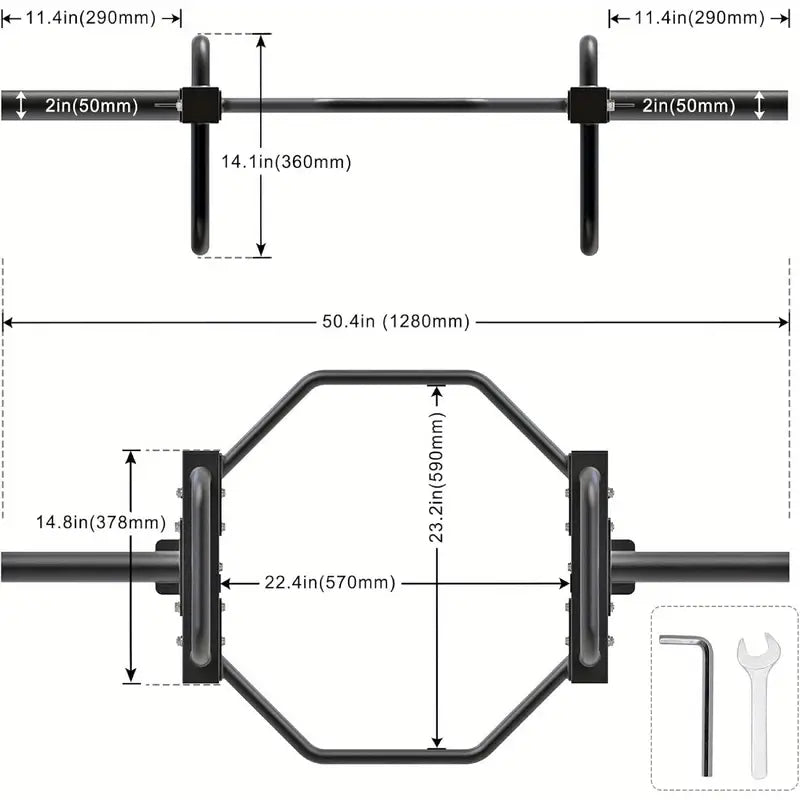 Hex Bar for Deadlifts, Squats & Strength Training