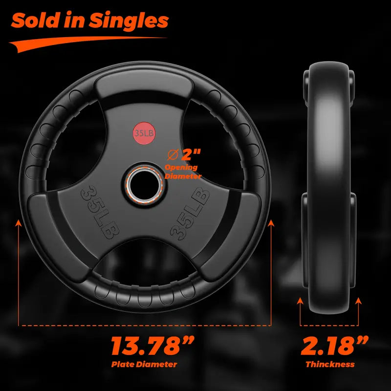 Ergonomic 10LB Rubber Grip Weight Plate – 2-Inch Hole