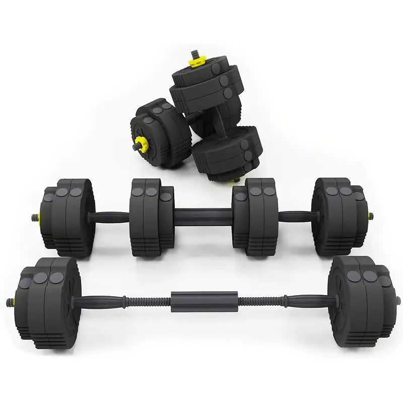 Adjustable 55LB Dumbbell & Barbell Set