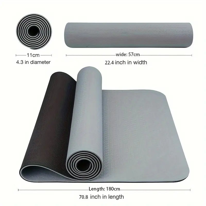 TPE Yoga & Pilates Mat – Non-Slip & Cushioned Support