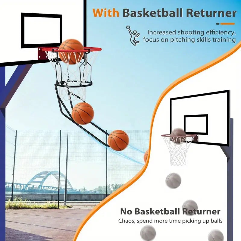 Basketball Return Trainer – 3-Hook Rebound Device for 18” Rims