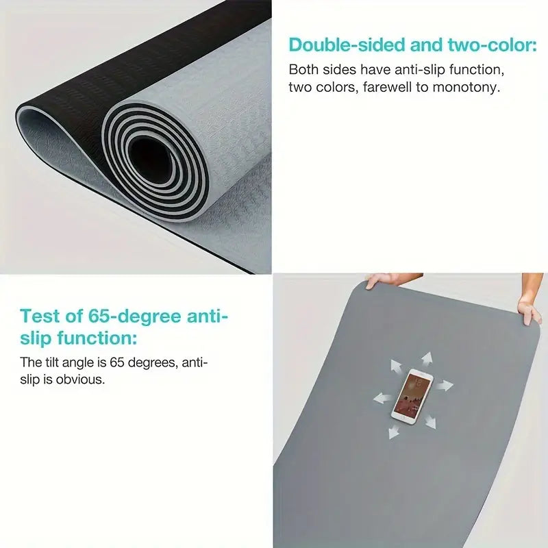 TPE Yoga & Pilates Mat – Non-Slip & Cushioned Support